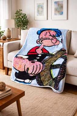 Popeye The Sailor 60x48 Comfy Throw Blanket Soft New Nwt Warm